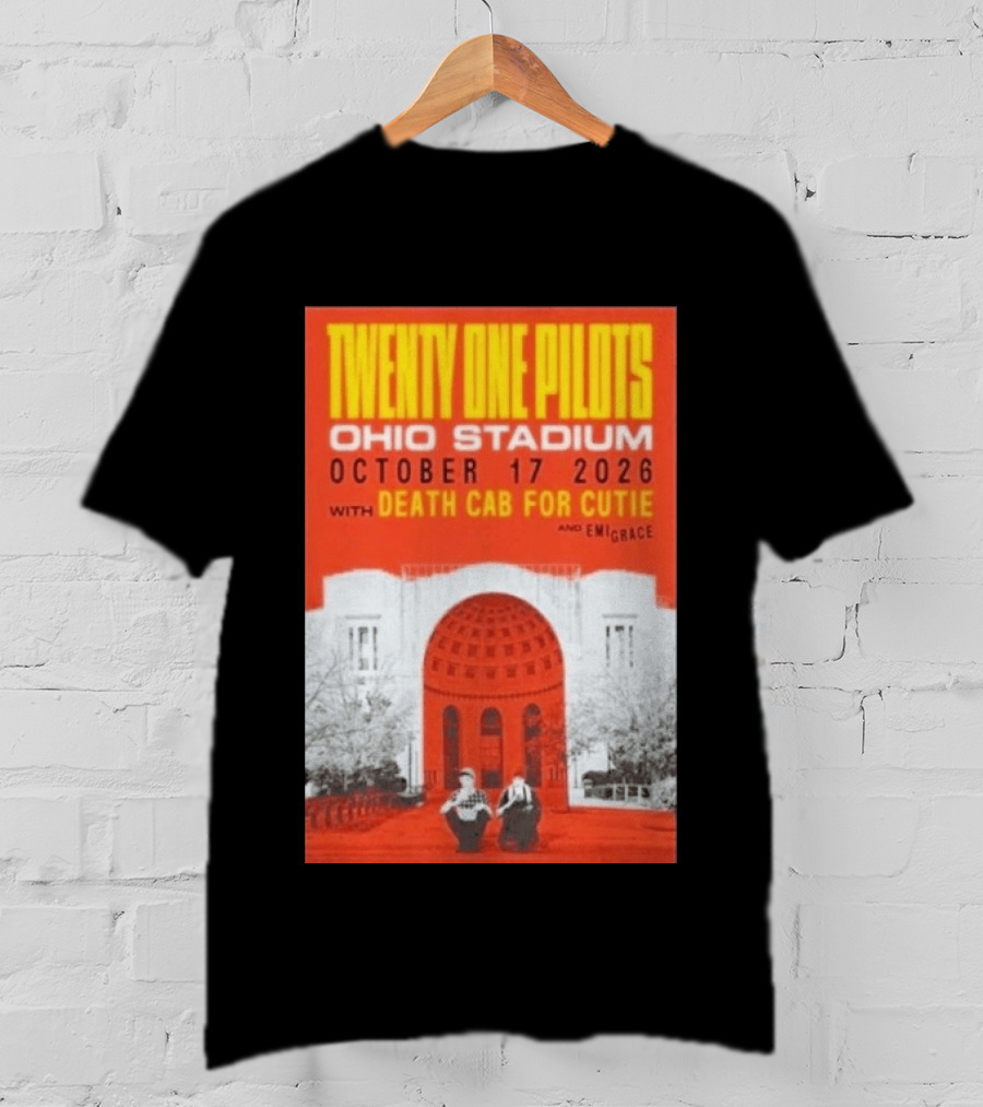 Twenty One Pilots Ohio Stadium October 17 2026 Concert With Death Cab For Cutie And Emigrace T-Shirt