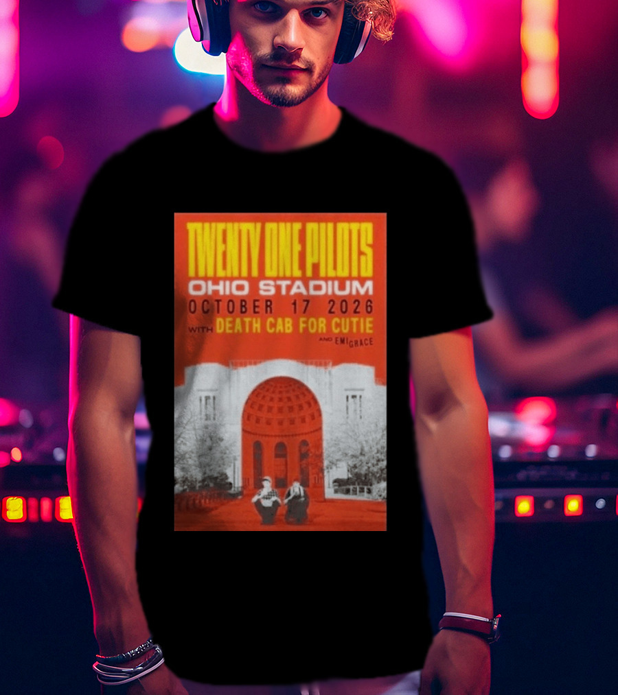 Twenty One Pilots Ohio Stadium October 17 2026 Concert With Death Cab For Cutie And Emigrace T-Shirt