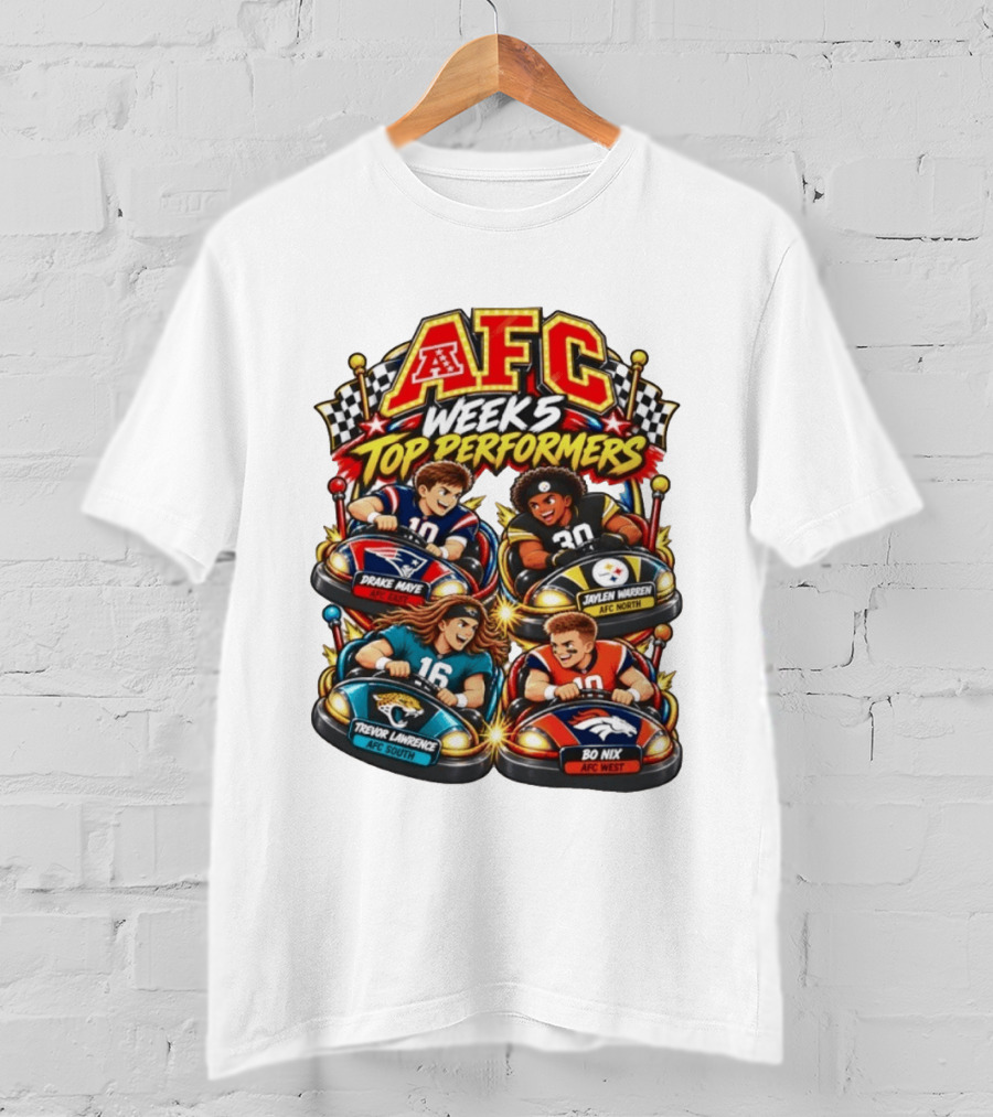 AFC Week 5 Top Performers Drake Maye Jaylen Warren Trevor Lawrence And Bo Nix T-Shirt