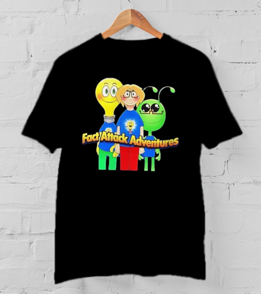 Fact Attack Adventures Cartoon Characters T-Shirt