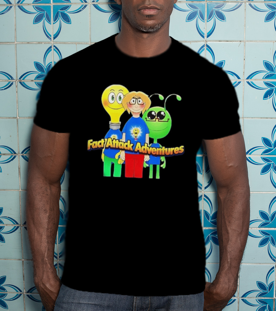 Fact Attack Adventures Cartoon Characters T-Shirt