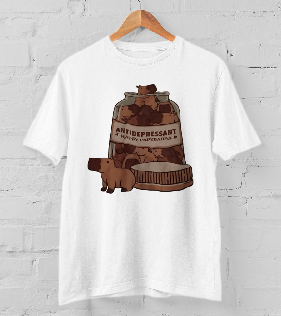 Antidepressant Happy Capybaras Jar Capybara T-Shirt