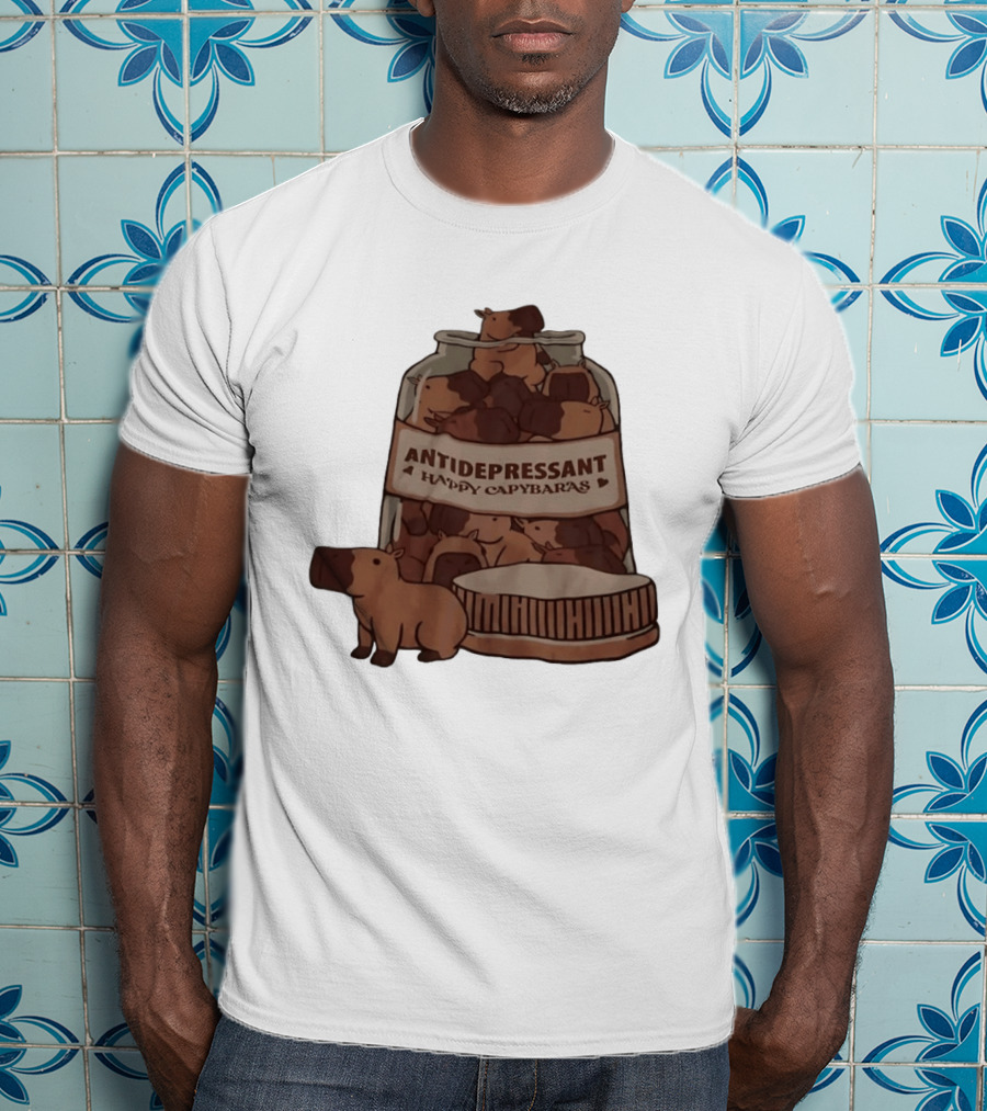 Antidepressant Happy Capybaras Jar Capybara T-Shirt