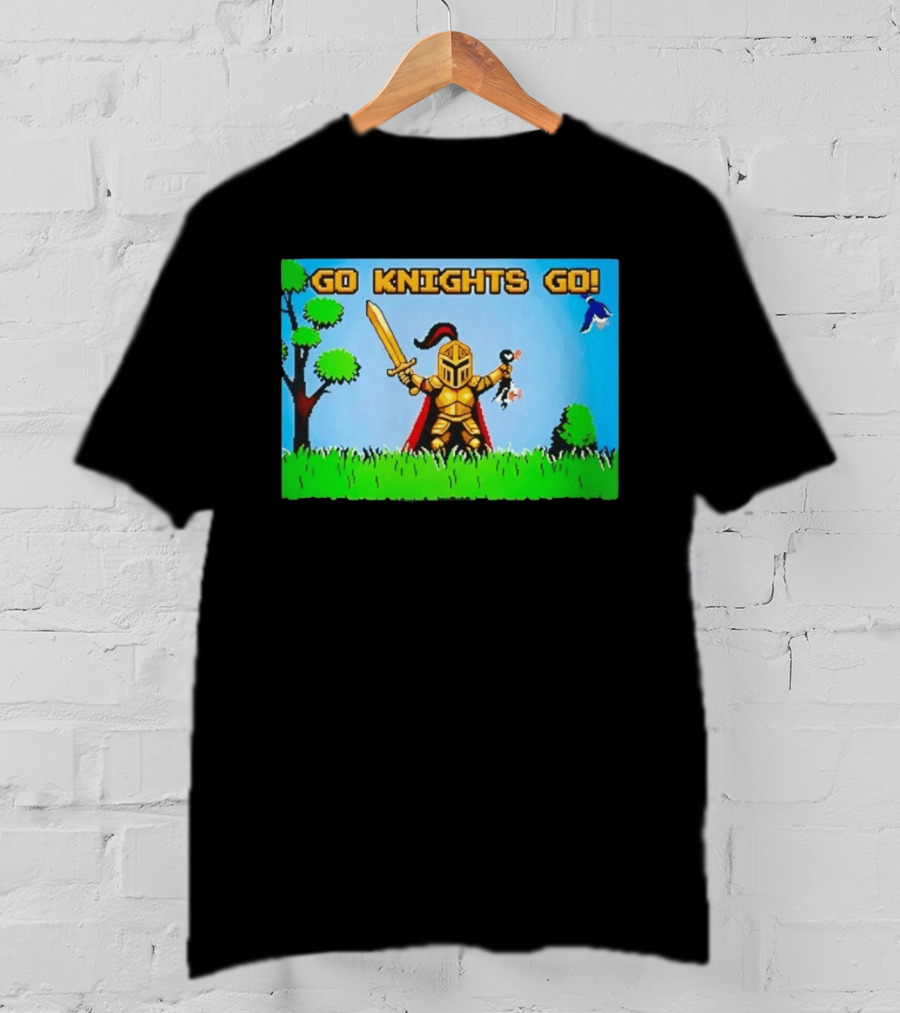 Go Knights Go Pixel Knight 8 Bit Gaming T-Shirt