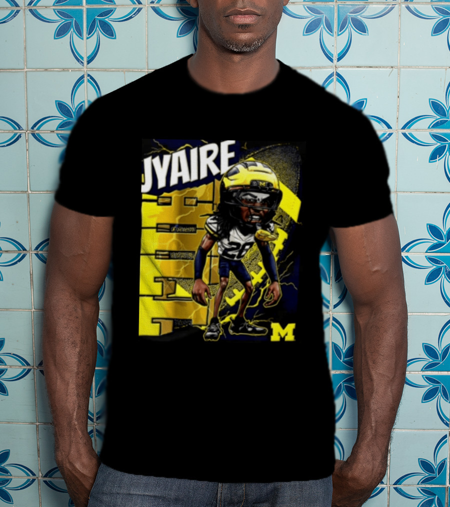 Jyaire Hill Michigan Wolverines Football Player Caricature T-Shirt