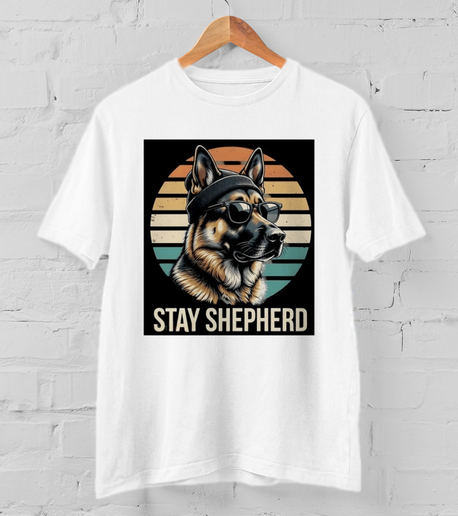 German Shepherd Dog Sunset Stay Shepherd T-Shirt