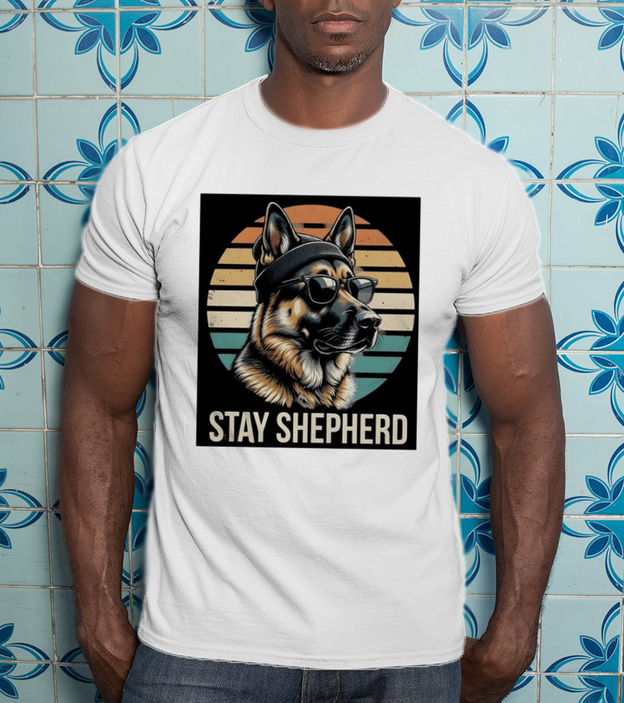 German Shepherd Dog Sunset Stay Shepherd T-Shirt