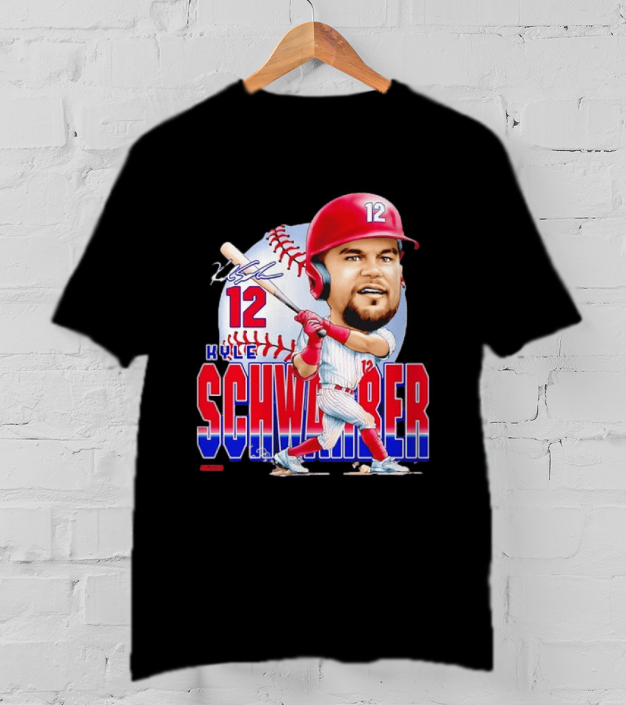 Kyle Schwarber 12 Philadelphia Phillies Caricature T-Shirt