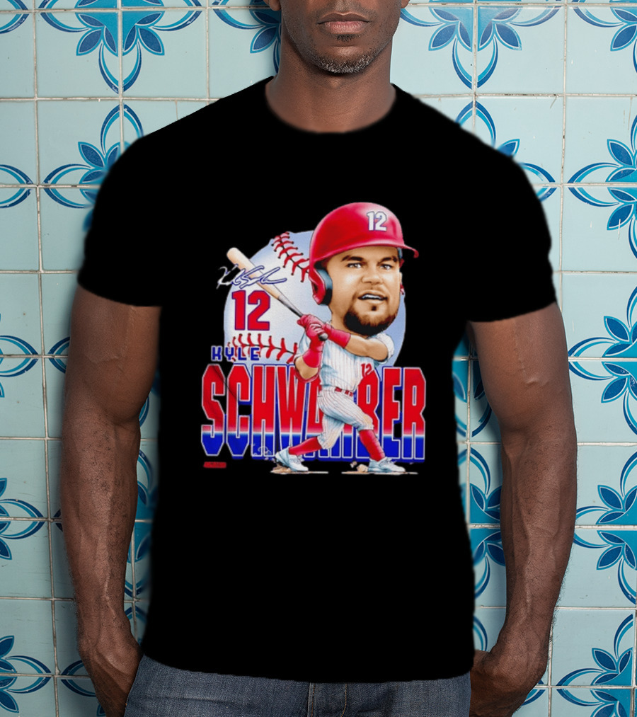 Kyle Schwarber 12 Philadelphia Phillies Caricature T-Shirt