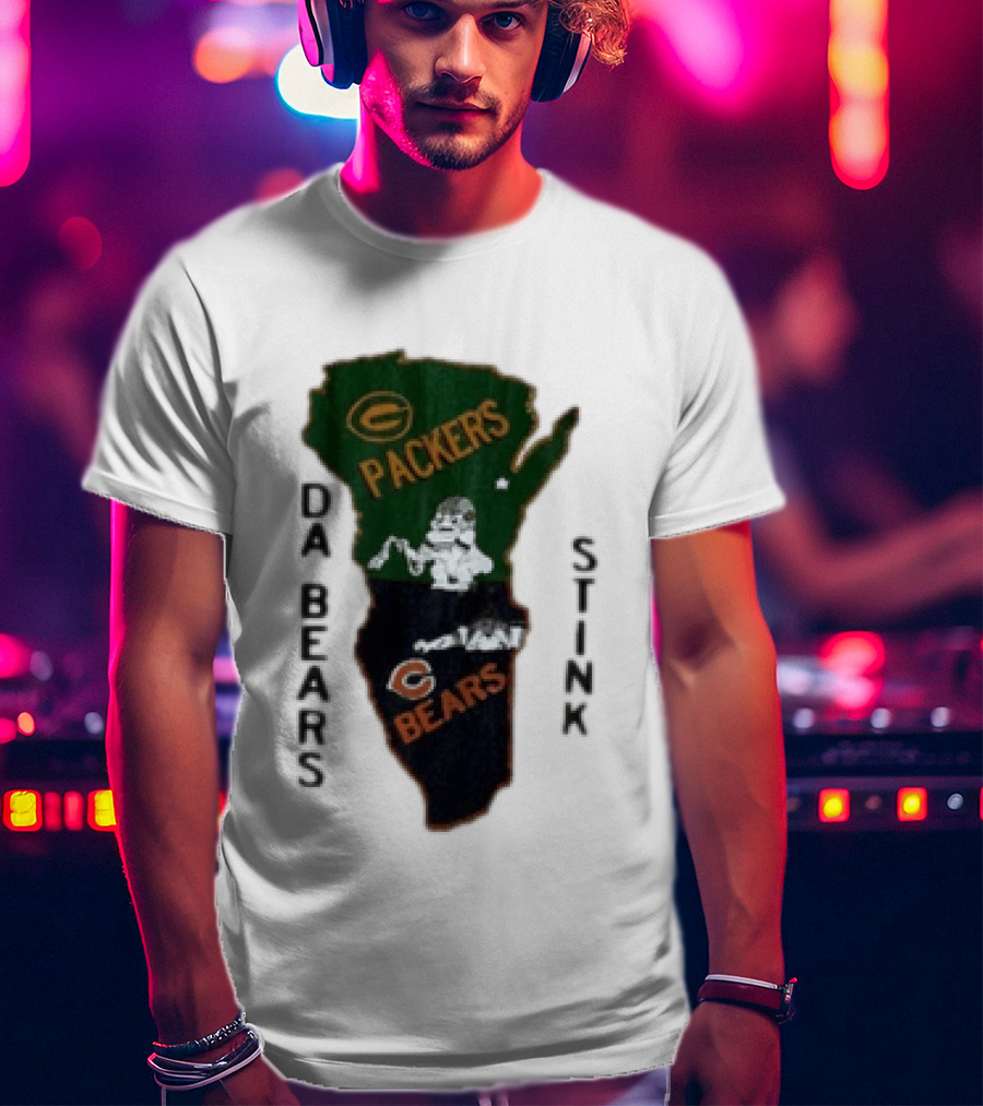 Green Bay Packers And Chicago Bears Da Bears Stink Rivalry T-Shirt