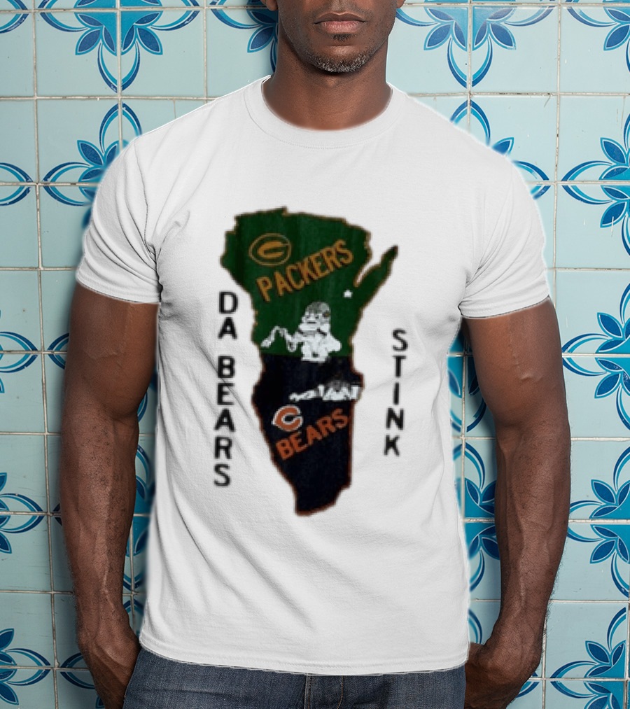 Green Bay Packers And Chicago Bears Da Bears Stink Rivalry T-Shirt