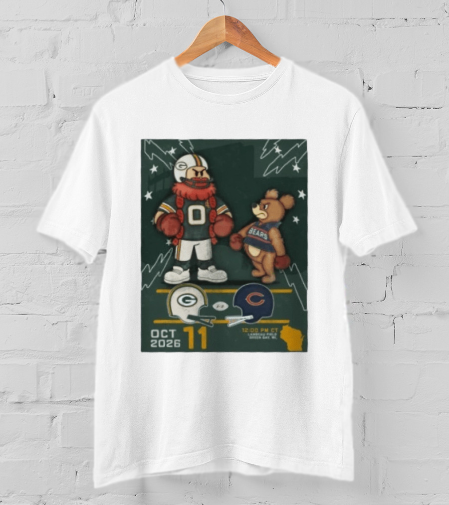 Green Bay Packers Vs Chicago Bears October 11 2026 Lambeau Field Game T-Shirt