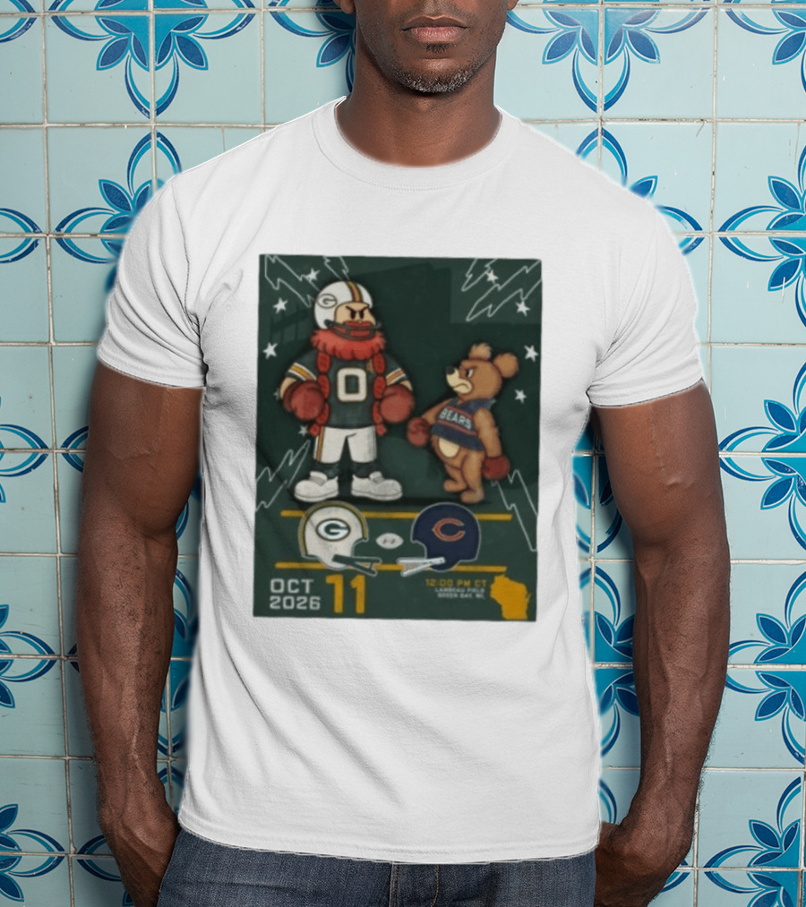 Green Bay Packers Vs Chicago Bears October 11 2026 Lambeau Field Game T-Shirt