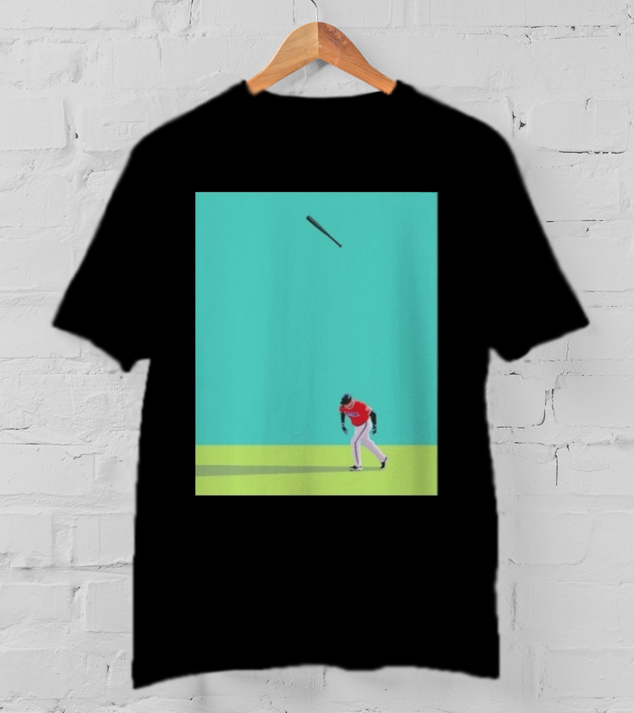 Minimalist Baseball Player Bat Flip Batter T-Shirt