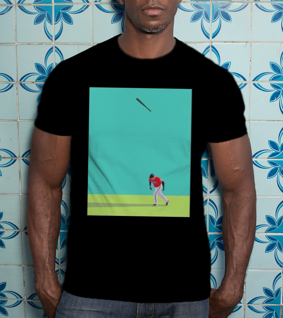 Minimalist Baseball Player Bat Flip Batter T-Shirt