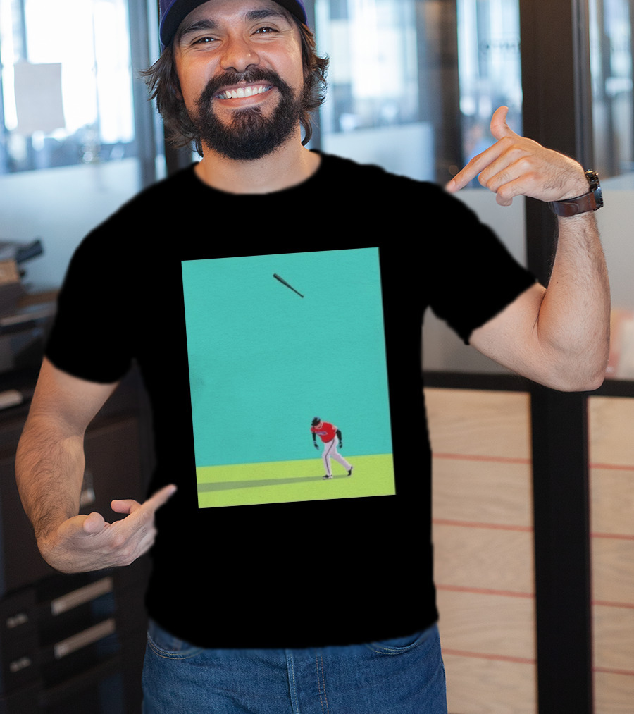 Minimalist Baseball Player Bat Flip Batter T-Shirt