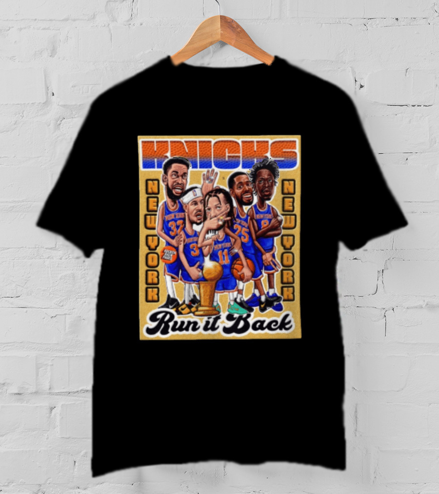 New York Knicks NBA Run It Back Players New York Caricature T-Shirt