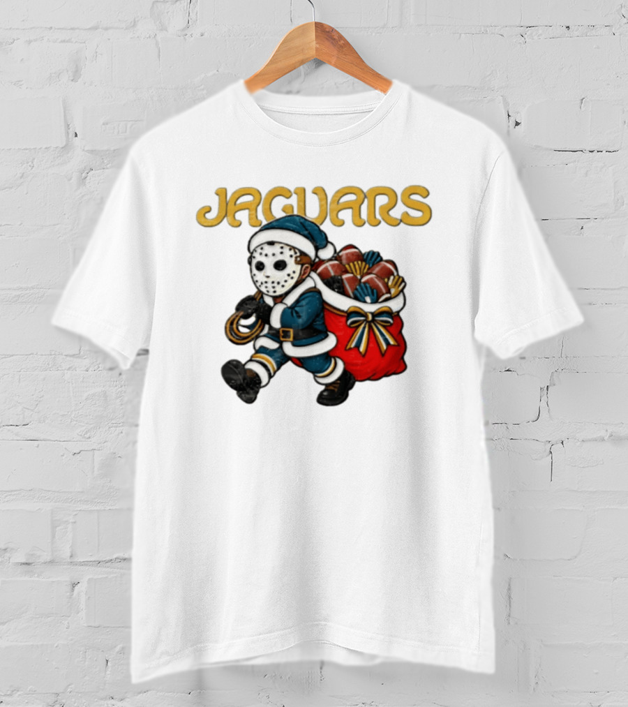 Jacksonville Football Christmas Horror Santa T-Shirt