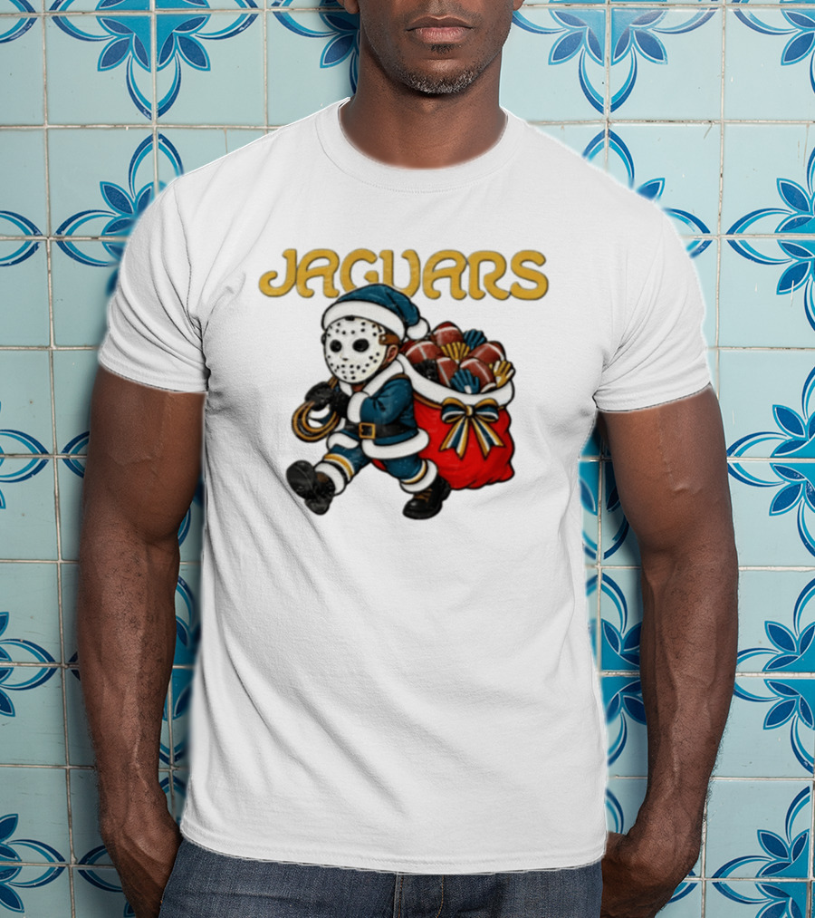 Jacksonville Football Christmas Horror Santa T-Shirt