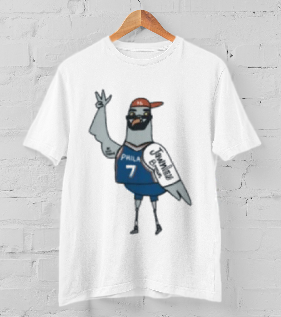 Jawn Brown Philadelphia 76ers No 7 Pigeon T-Shirt