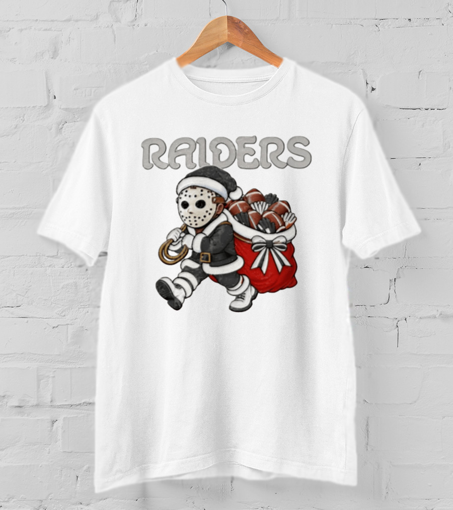Las Vegas Silver Black Christmas Football Horror T-Shirt