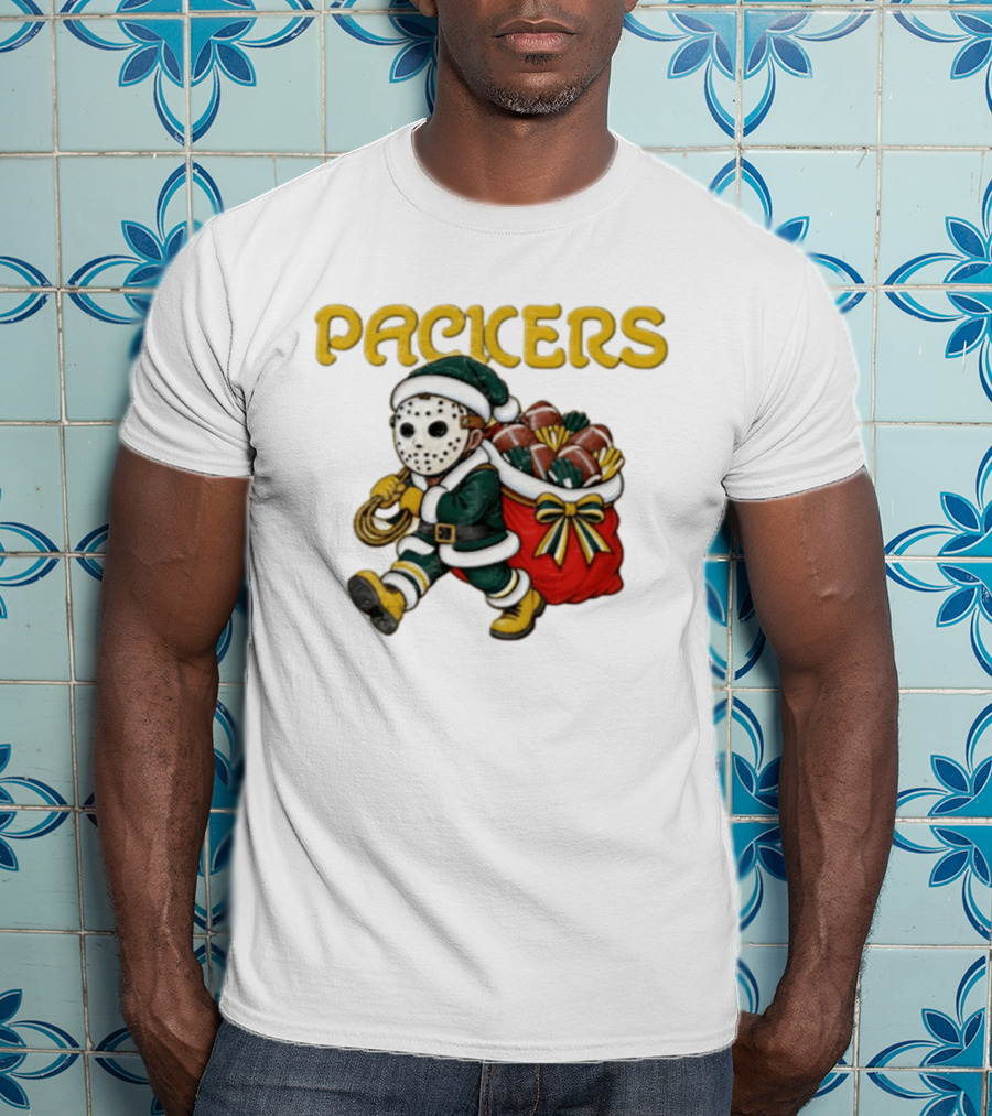 Wisconsin Green Gold Football Christmas Horror T-Shirt