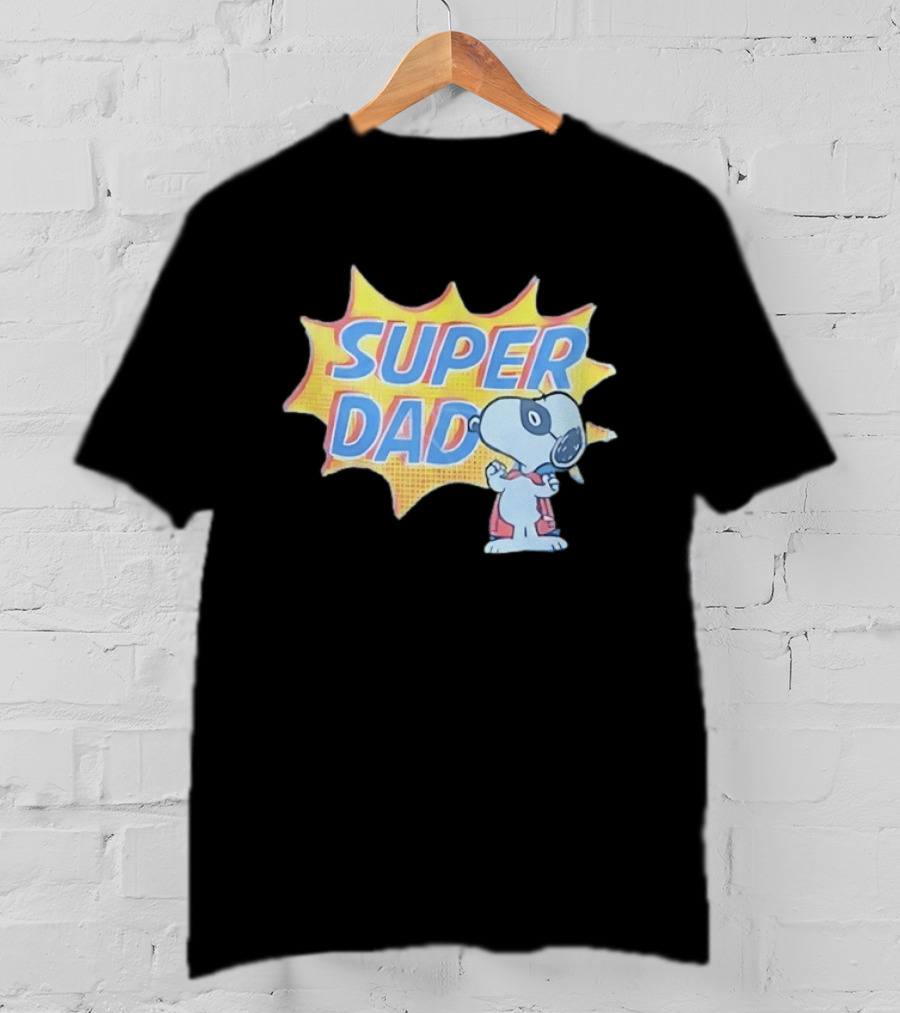 Snoopy Super Dad Peanuts Father's Day Superhero Comic T-Shirt