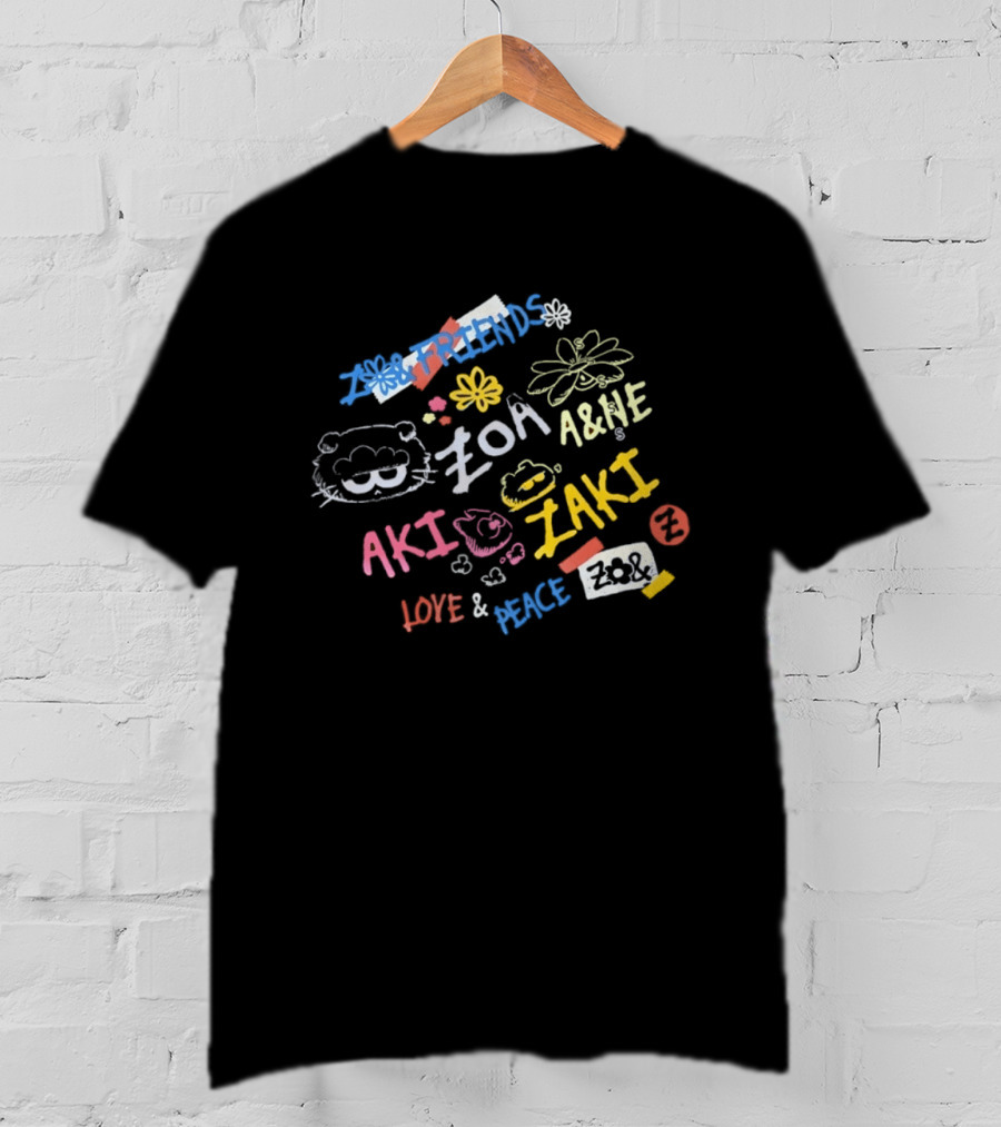 Zoa Aki Zaki Friends Love Peace A&NE T-Shirt