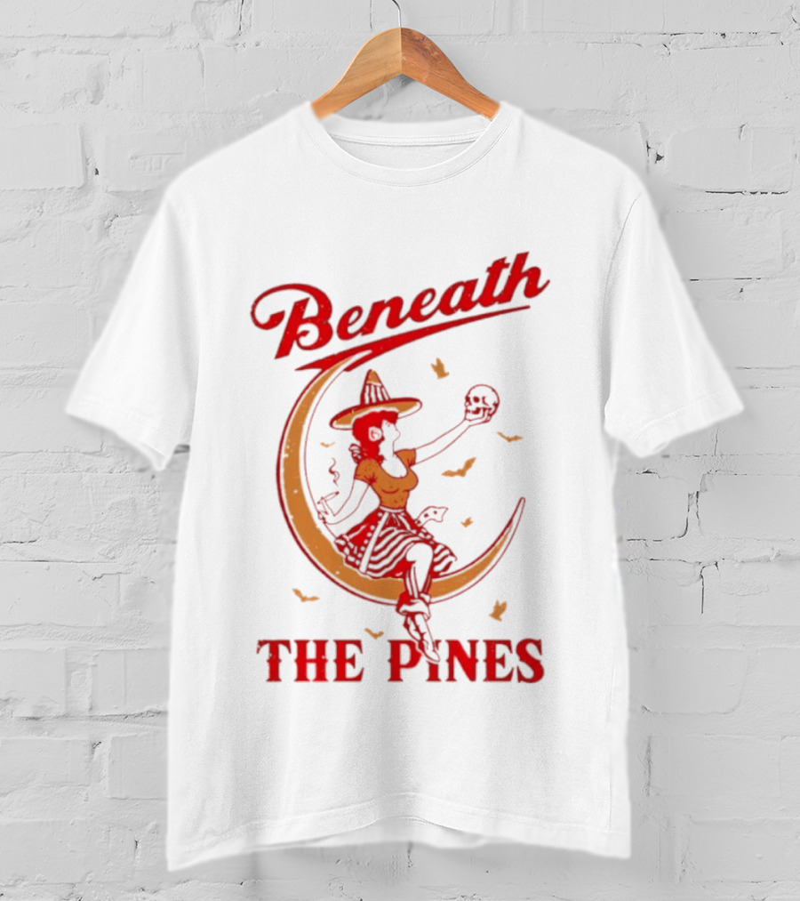 Beneath The Pines Halloween Devils Night Witch Moon Magic T-Shirt