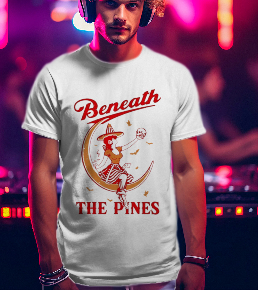 Beneath The Pines Halloween Devils Night Witch Moon Magic T-Shirt