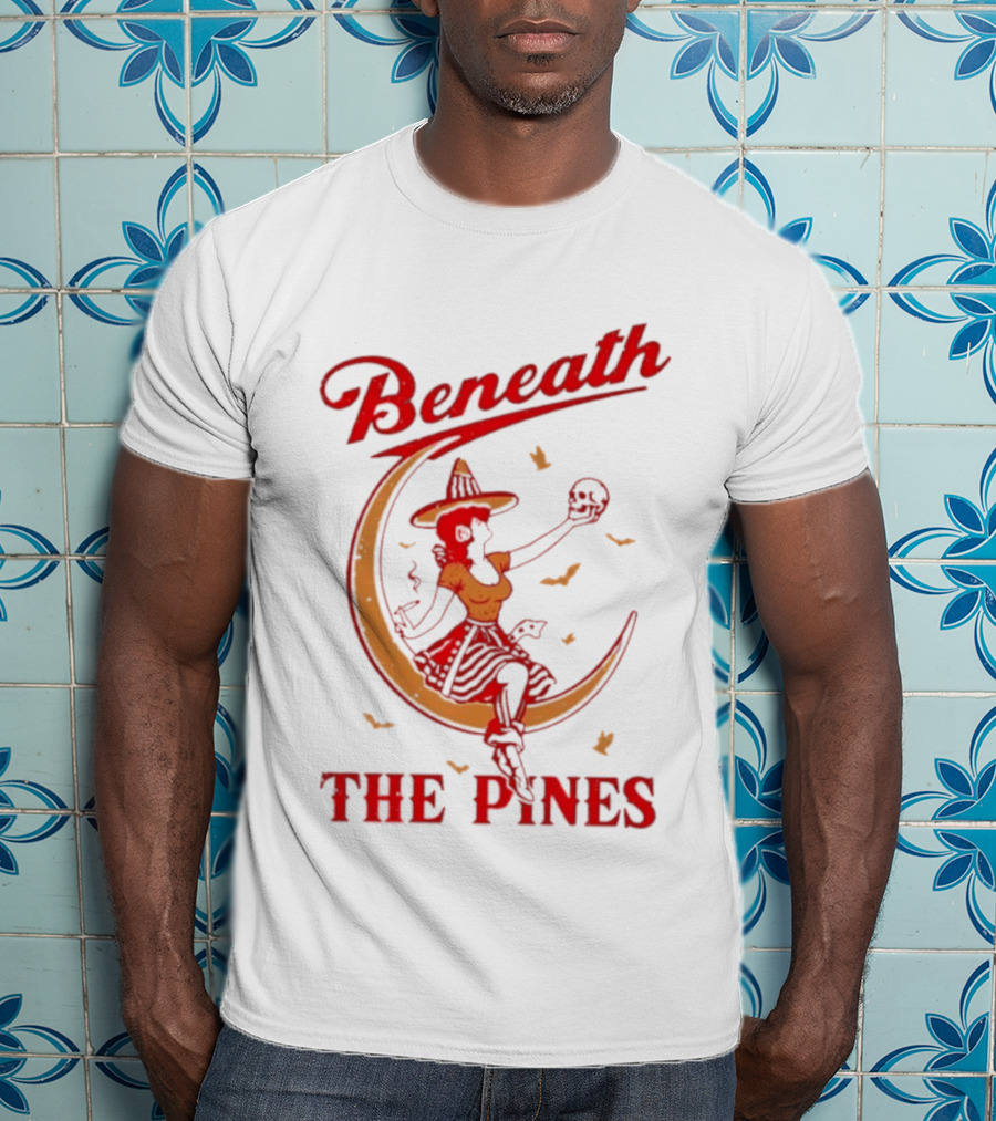 Beneath The Pines Halloween Devils Night Witch Moon Magic T-Shirt