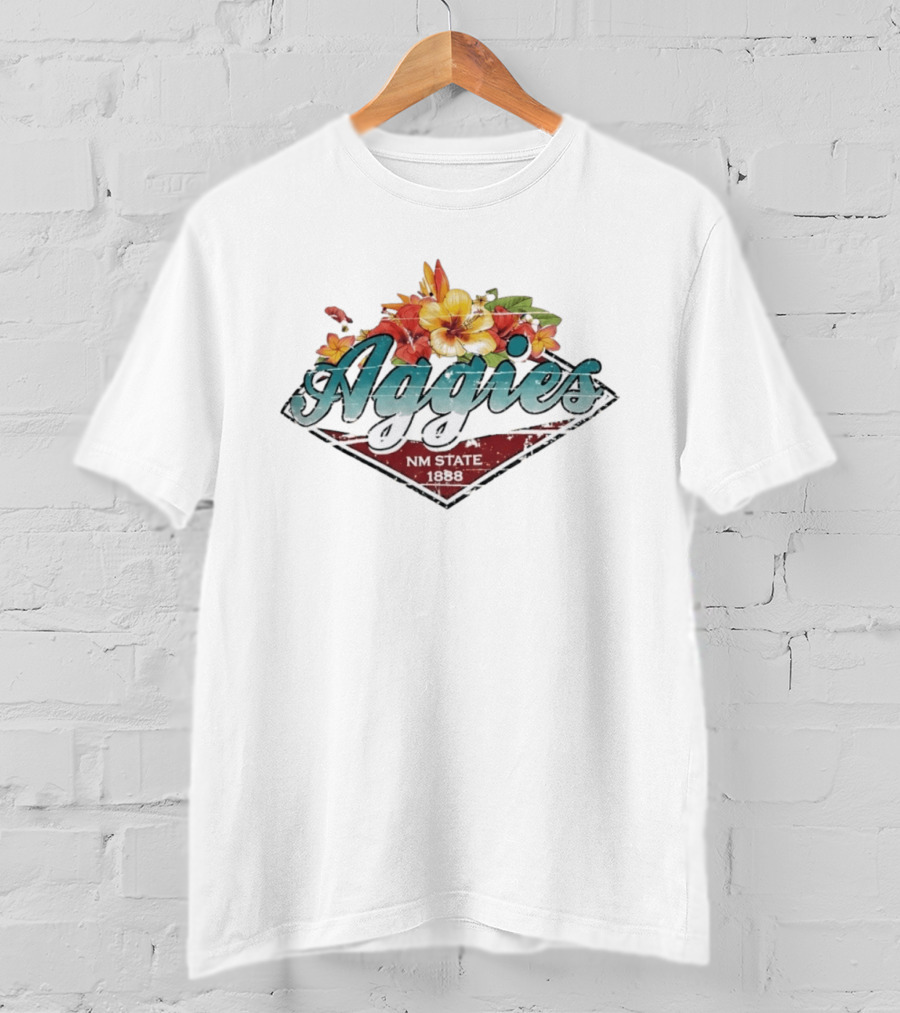NM State Aggies 1888 Floral Distressed College Sports T-Shirt