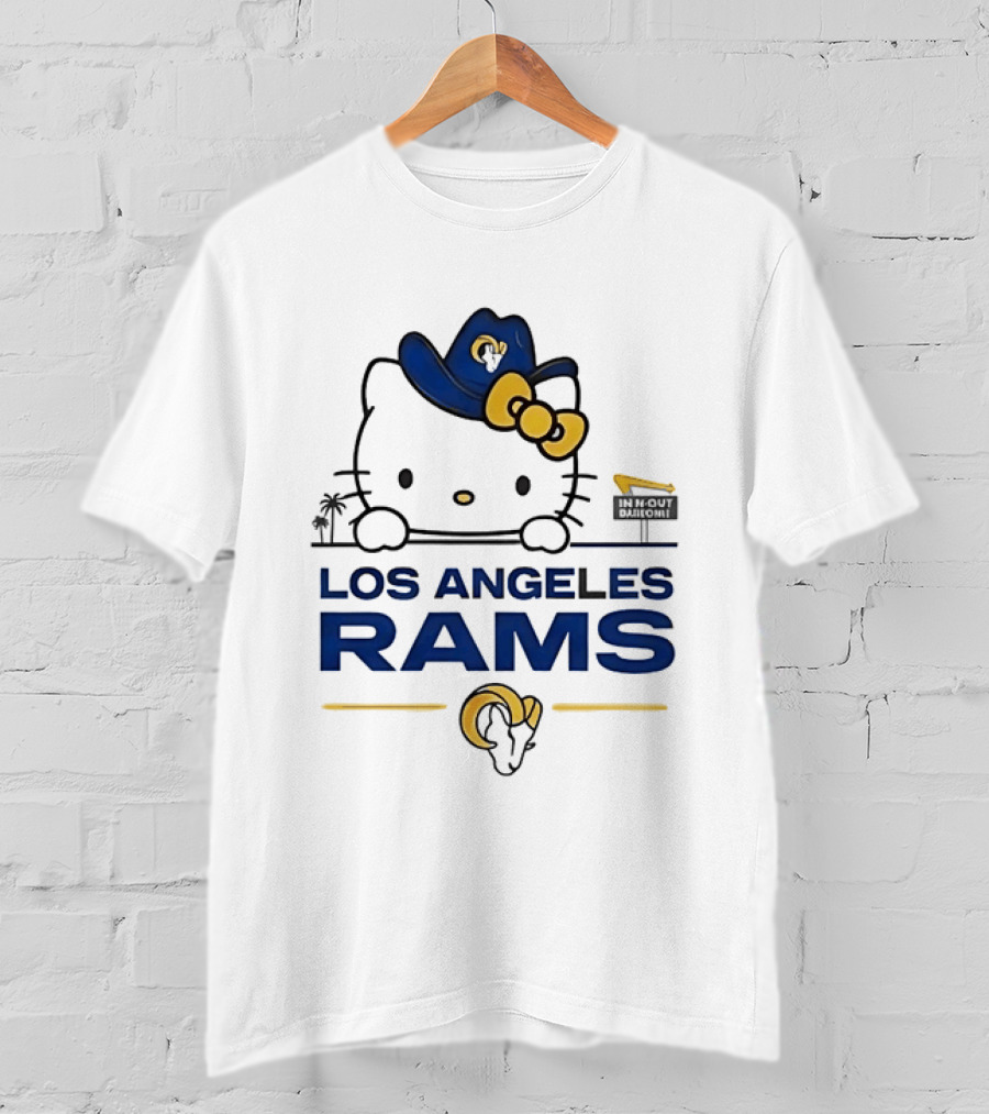 Hello Kitty Los Angeles Rams In N Out Burger Sign Collaboration T-Shirt
