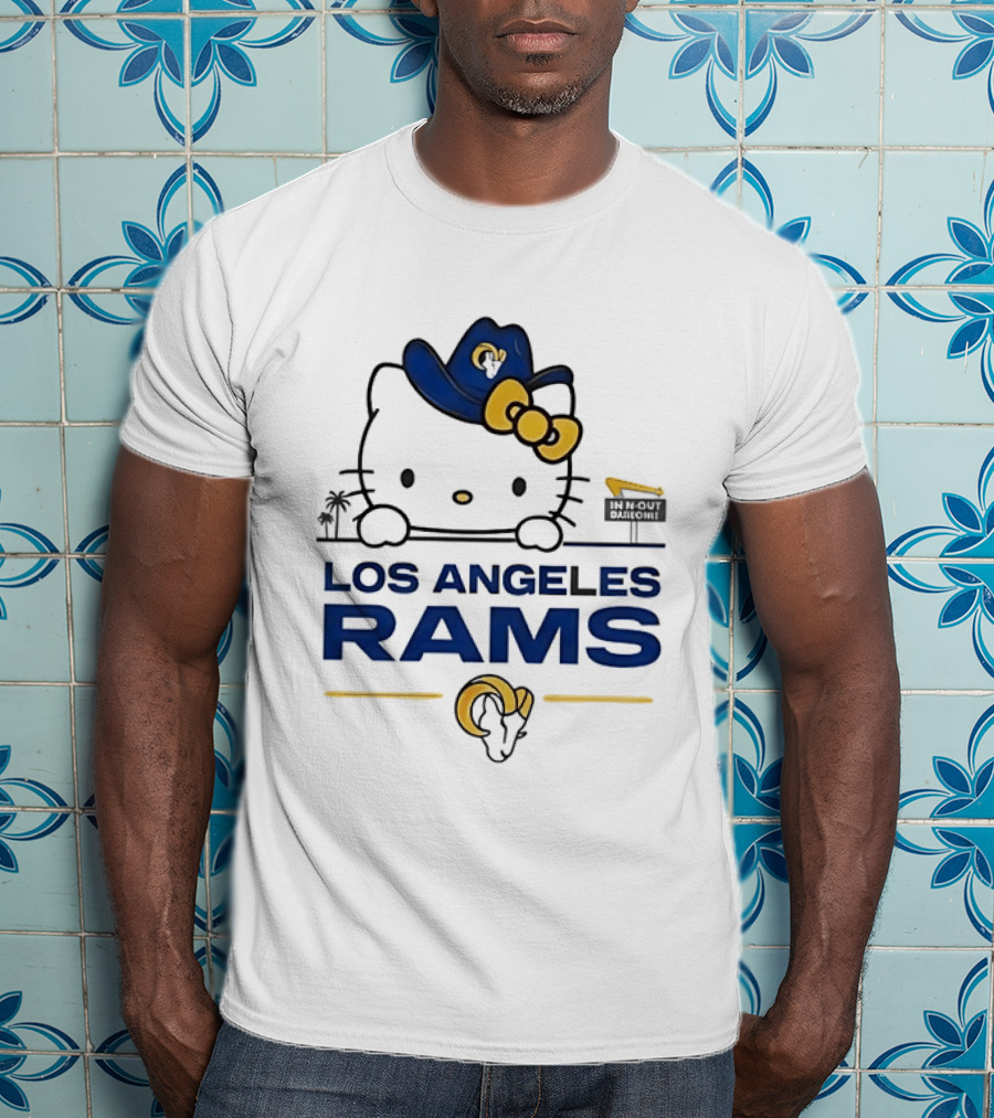 Hello Kitty Los Angeles Rams In N Out Burger Sign Collaboration T-Shirt