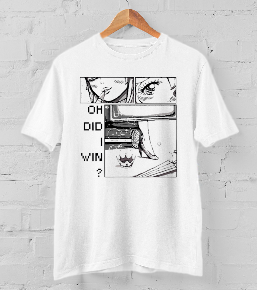 Oh Did I Win Pixel Anime Aesthetic Manga Style Panels With Crown T-Shirt