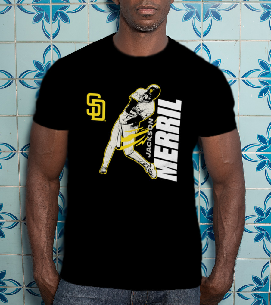 Jackson Merrill San Diego Padres SD Swinging Baseball Player T-Shirt