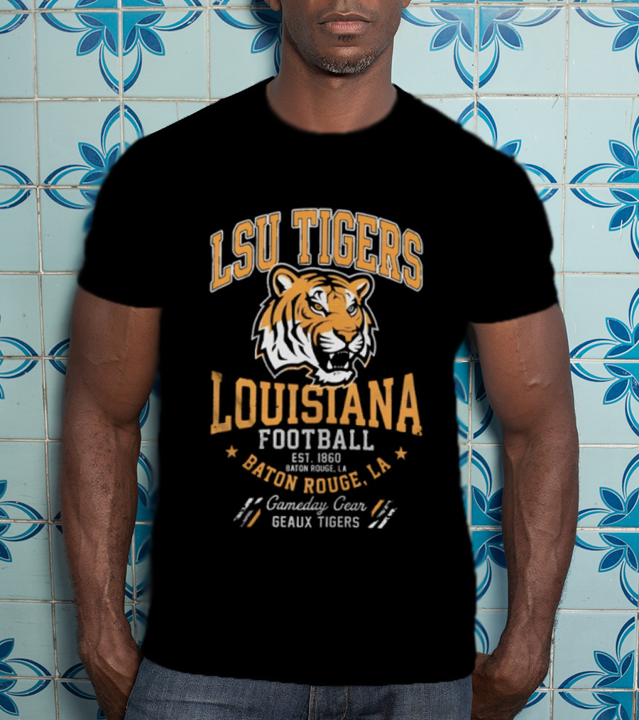 LSU Tigers Louisiana Football Baton Rouge Gameday Gear Geaux Tigers Est 1860 T-Shirt