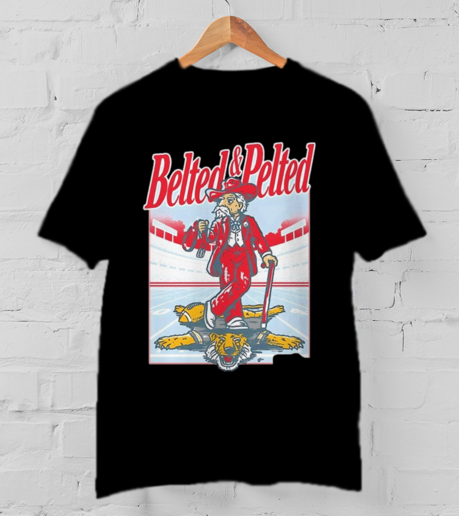 Old Row Belted And Pelted Red Suit Stadium Tiger Rug T-Shirt