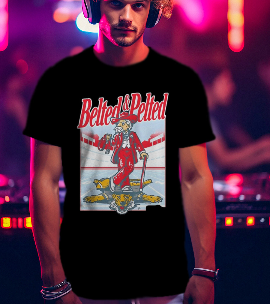 Old Row Belted And Pelted Red Suit Stadium Tiger Rug T-Shirt