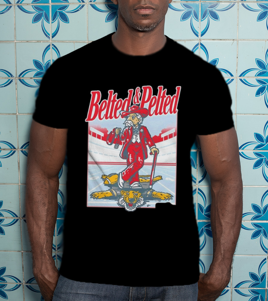 Old Row Belted And Pelted Red Suit Stadium Tiger Rug T-Shirt