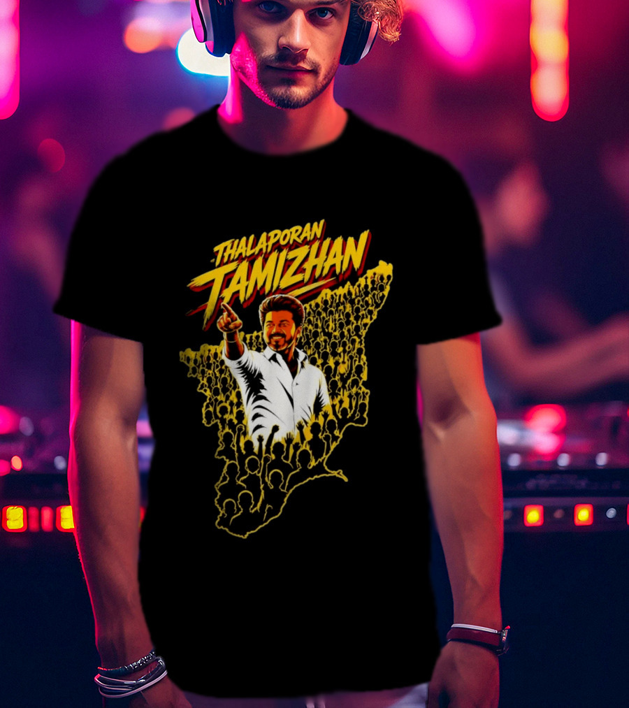 Thalaporan Tamizhan Celebration Portrait Oversized T-Shirt