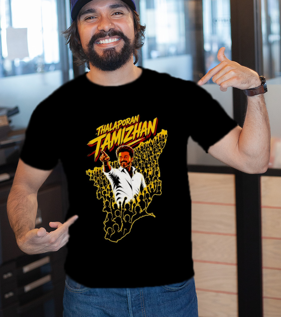 Thalaporan Tamizhan Celebration Portrait Oversized T-Shirt