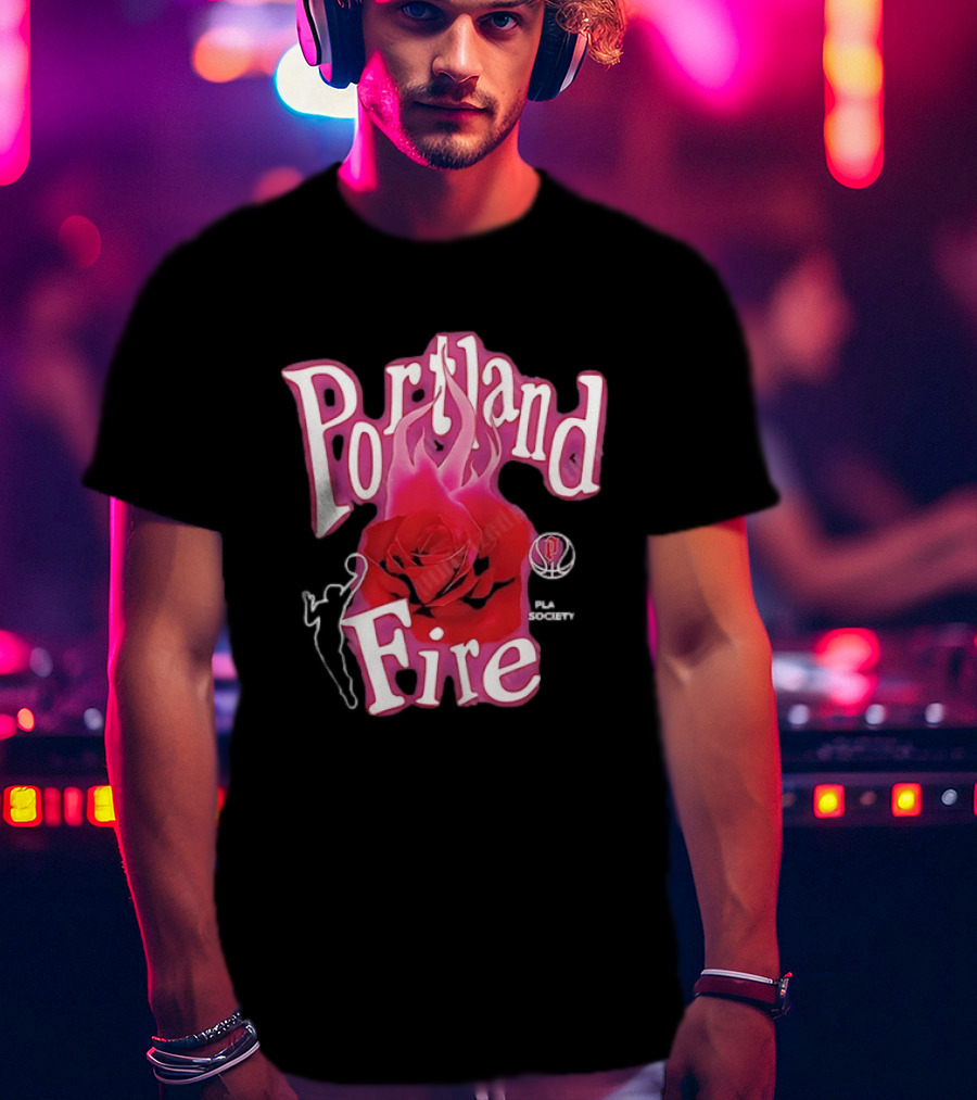 Portland Fire Playa Society Rose Basketball T-Shirt