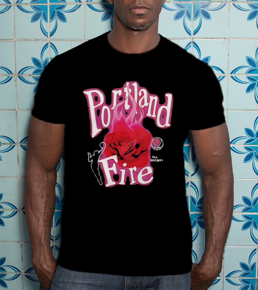 Portland Fire Playa Society Rose Basketball T-Shirt