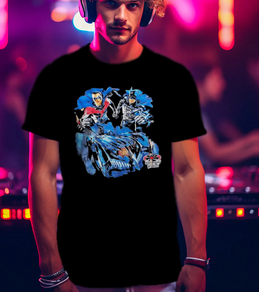 Batman Robin Dynamic Duo Batmobile DC Comics Adventure T-Shirt