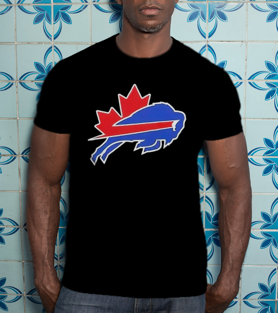 Buffalo Bills Maple Leaf Blue Red Buffalo T-Shirt