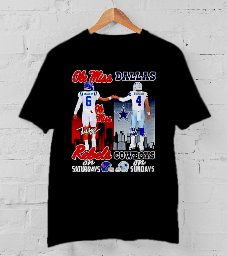 Ole Miss Rebels Chambliss Dallas Cowboys Prescott Saturdays Sundays T-Shirt