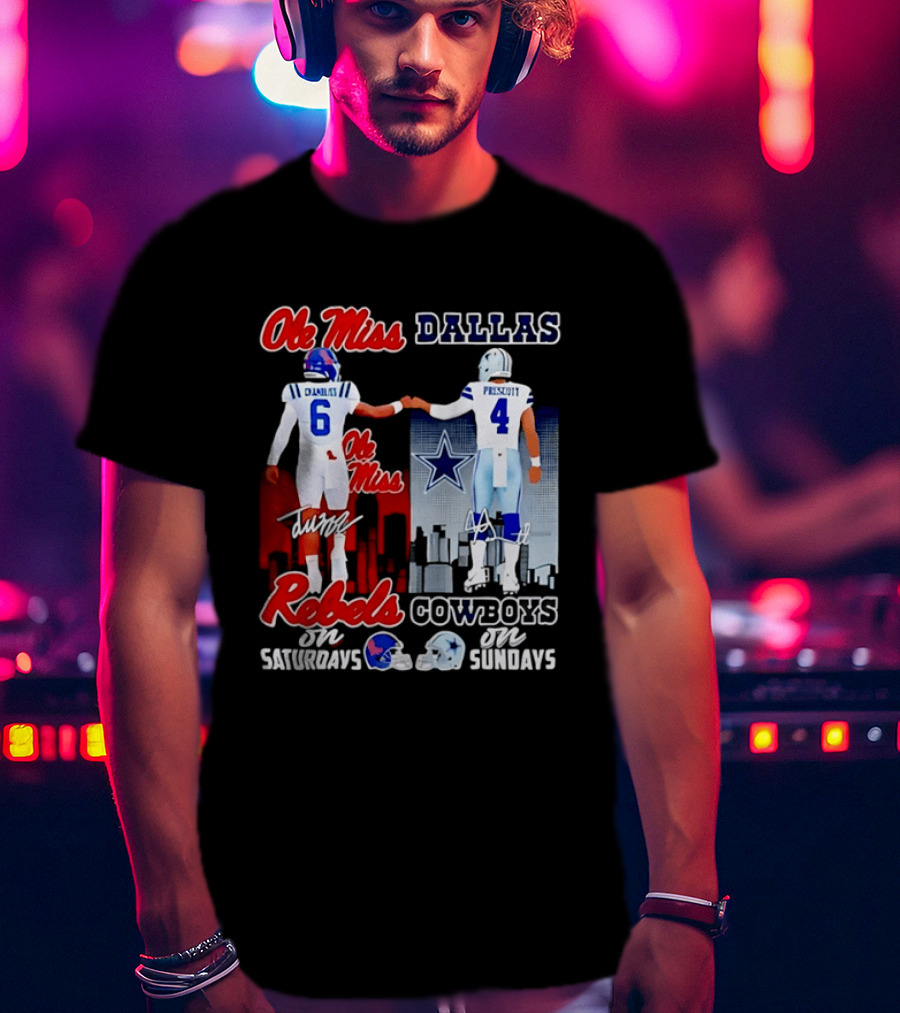 Ole Miss Rebels Chambliss Dallas Cowboys Prescott Saturdays Sundays T-Shirt
