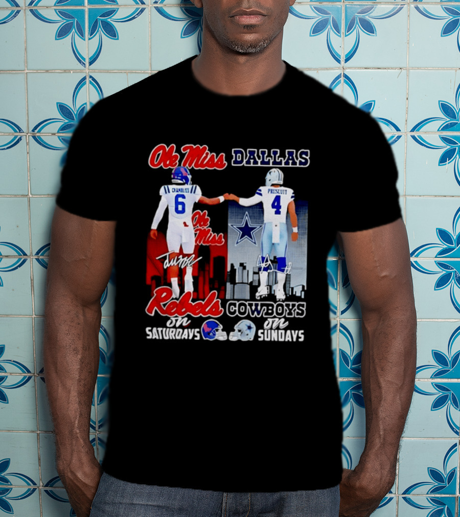 Ole Miss Rebels Chambliss Dallas Cowboys Prescott Saturdays Sundays T-Shirt