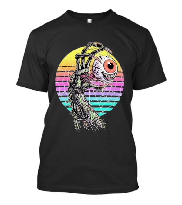 Creepy Eyeball Held By Alien Claw Sunset T-Shirt